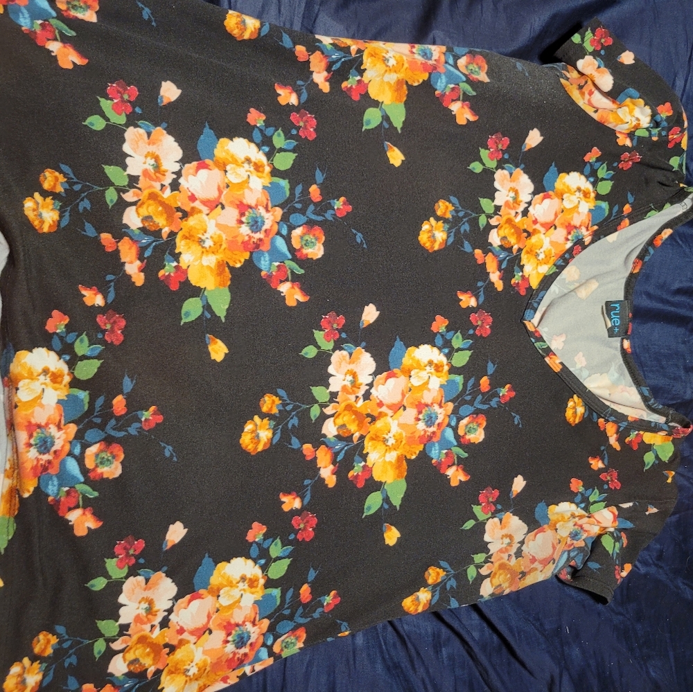 SOLD Black floral top